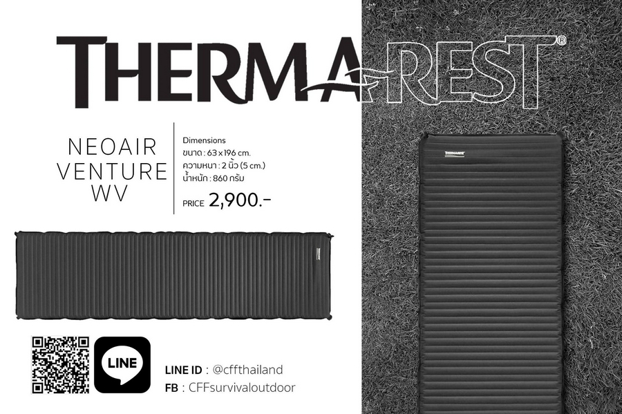 thermarest neoair venture wv air mattress charcoal medium
